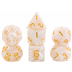 Set de dés : Blanc nacré & Or - Opaque