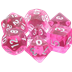 Set de dés : Gemmes Magenta - Transparent