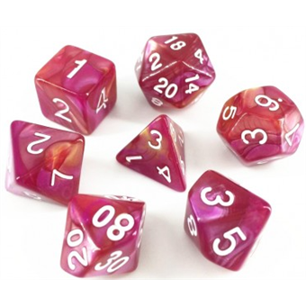 Set de dés : Jaune & Fuchsia - Granité