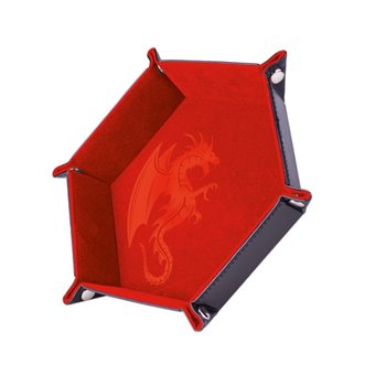 Piste de dés : 19cm - Dragon Rouge - Cuir et velours