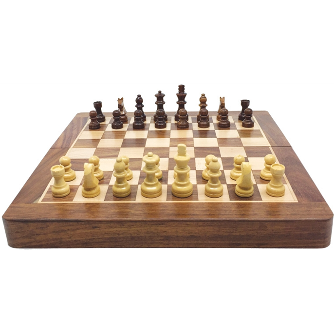 Échecs : Coffret en bois pliant 35cm - Pièces magnétiques