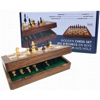 Échecs : Coffret en bois pliant 35cm - Pièces magnétiques