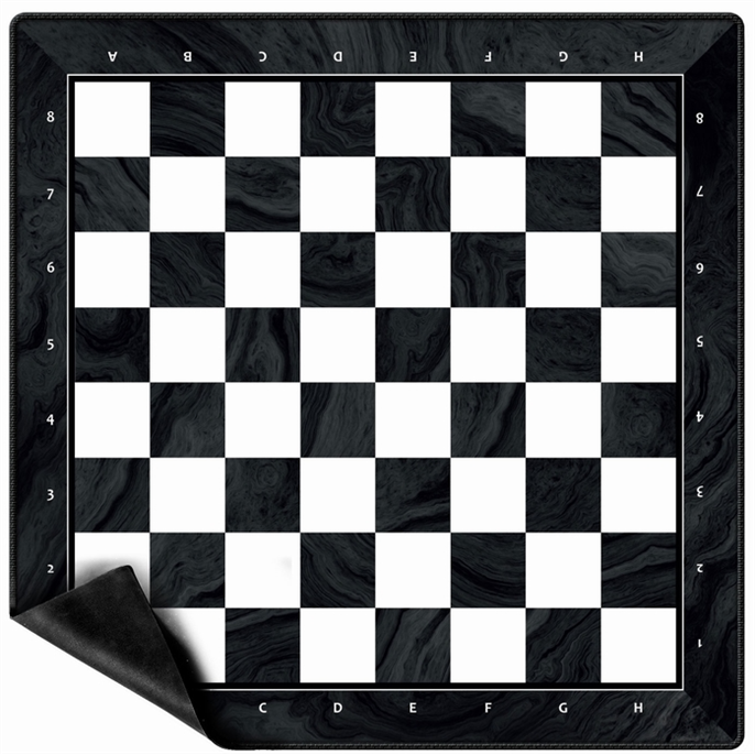 Échecs : Tapis néoprène Noir & Blanc
