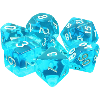 Set de dés : Gemmes Azur - Transparent