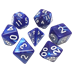 Set de dés : Bleu nacré & Blanc - Opaque