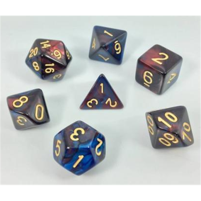 Set de dés : Bleu & Rouge nacré