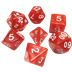 Set de dés : Rouge nacré & Blanc - Opaque
