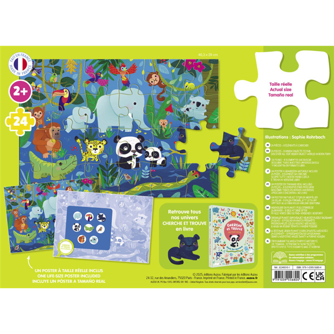 Puzzle : 24 pîèces - Cherche et Trouve - Les Animaux
