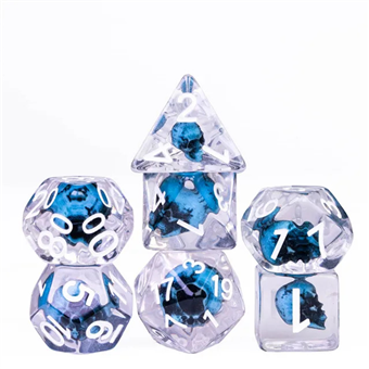 Set de dés : Crâne bleu