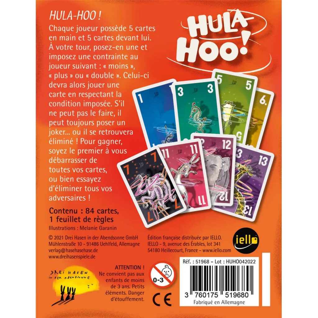 Le dos de boite de Hula hoo