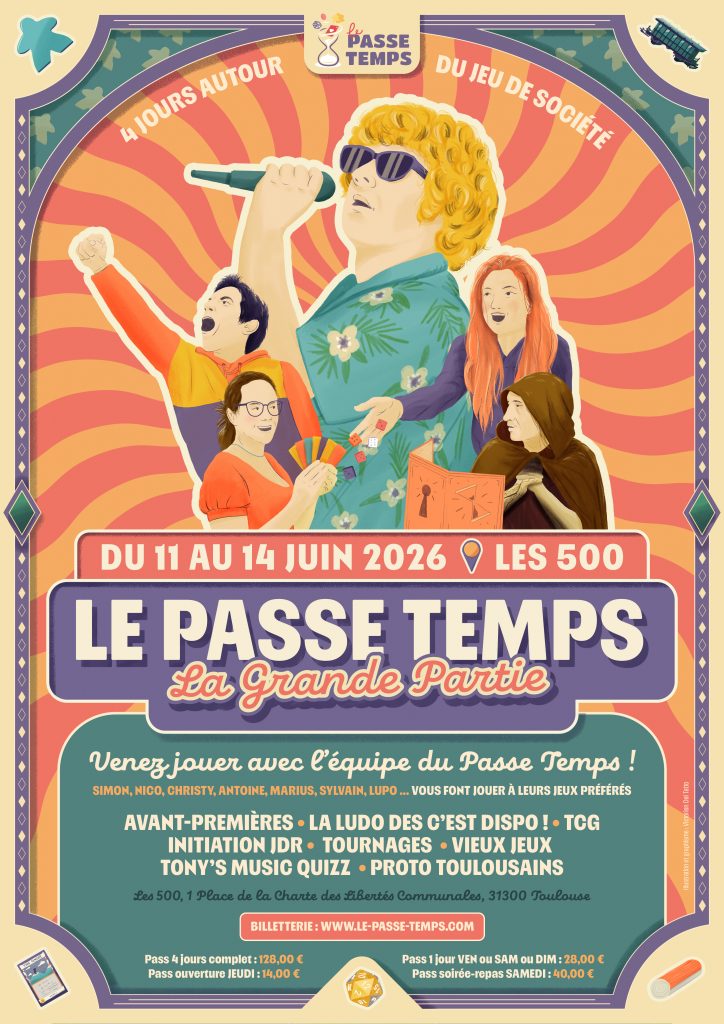 Affiche de la convention " La Grande partie" illustrée par Victorien del Tatto